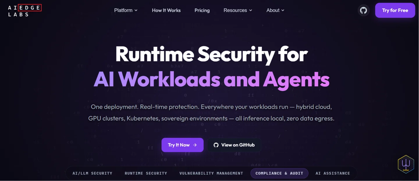 AI EdgeLabs runtime security for AI workloads and agents across hybrid cloud, GPU clusters and Kubernetes